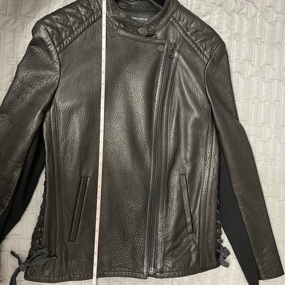 Yigal Azrouël Lace-Up Detail Leather Jacket $2190 - Picture 9 of 9